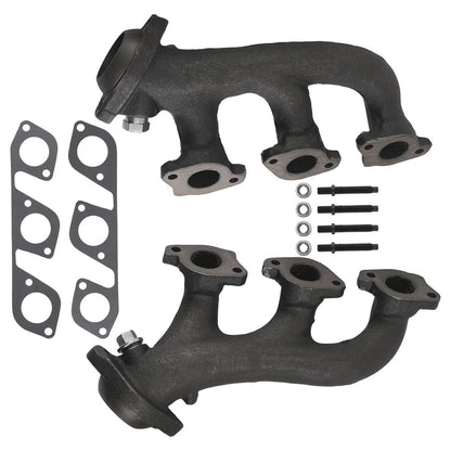 Pair of Cast Iron Exhaust Manifolds for 2003 Ford E-150 V6 4.2L 5.4L V8