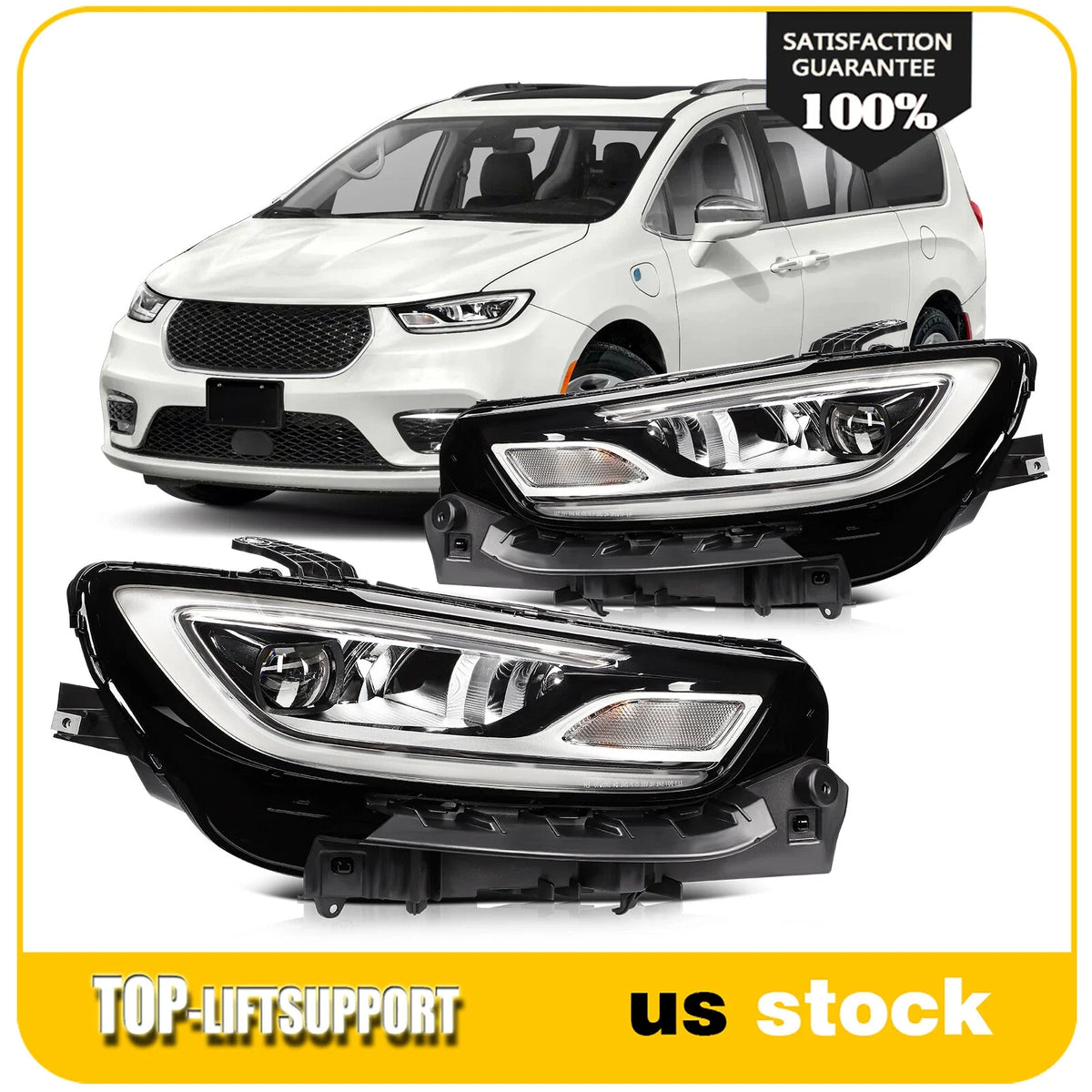 LED Headlight Assembly Pair for Chrysler Pacifica (2021–2024)
