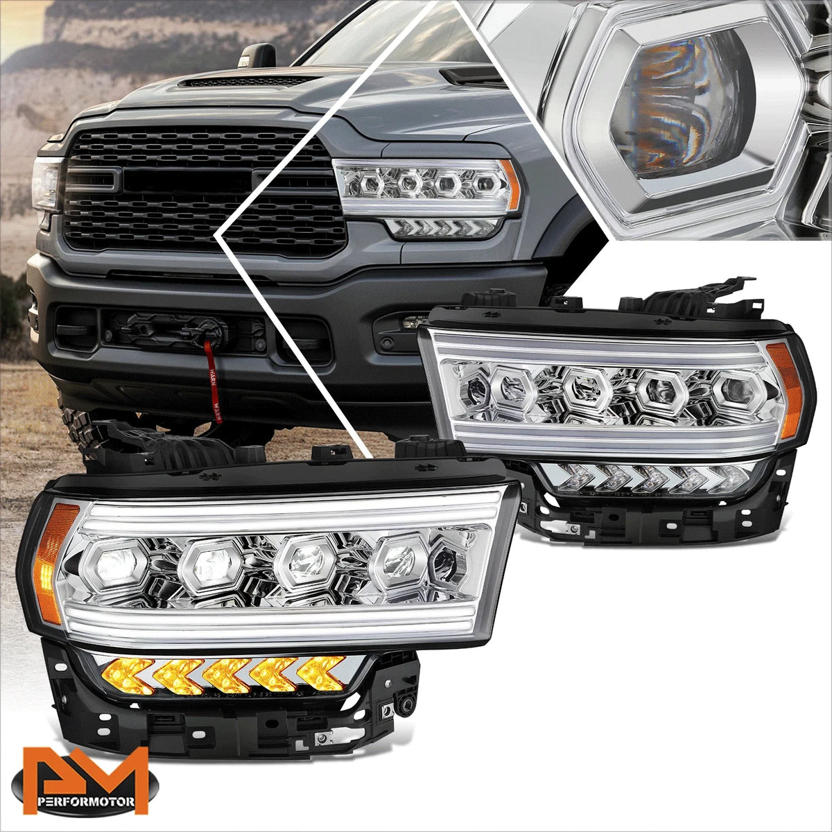 Sequential LED Projector Headlights for Ram 2500-5500 (2019 to 2024)