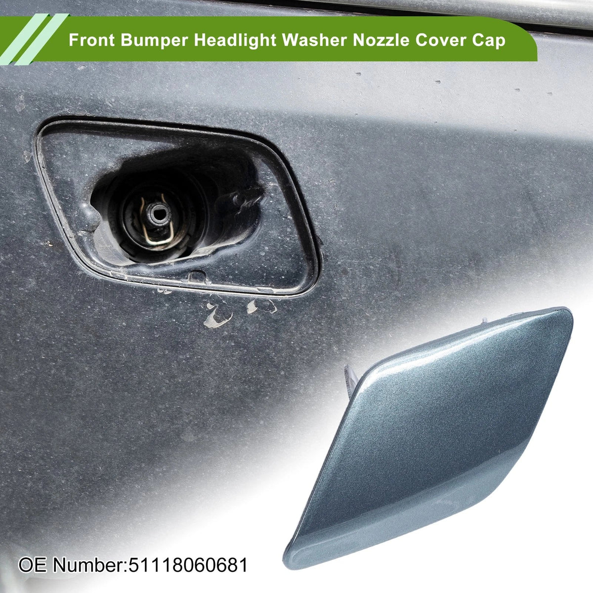 Front Left Washer Nozzle Cover Cap No. 51118060681 for BMW 428i (2014–2016) Gray