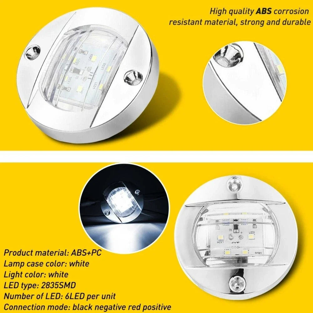 Set of 4 Waterproof LED Deck Lights for Marine Boats