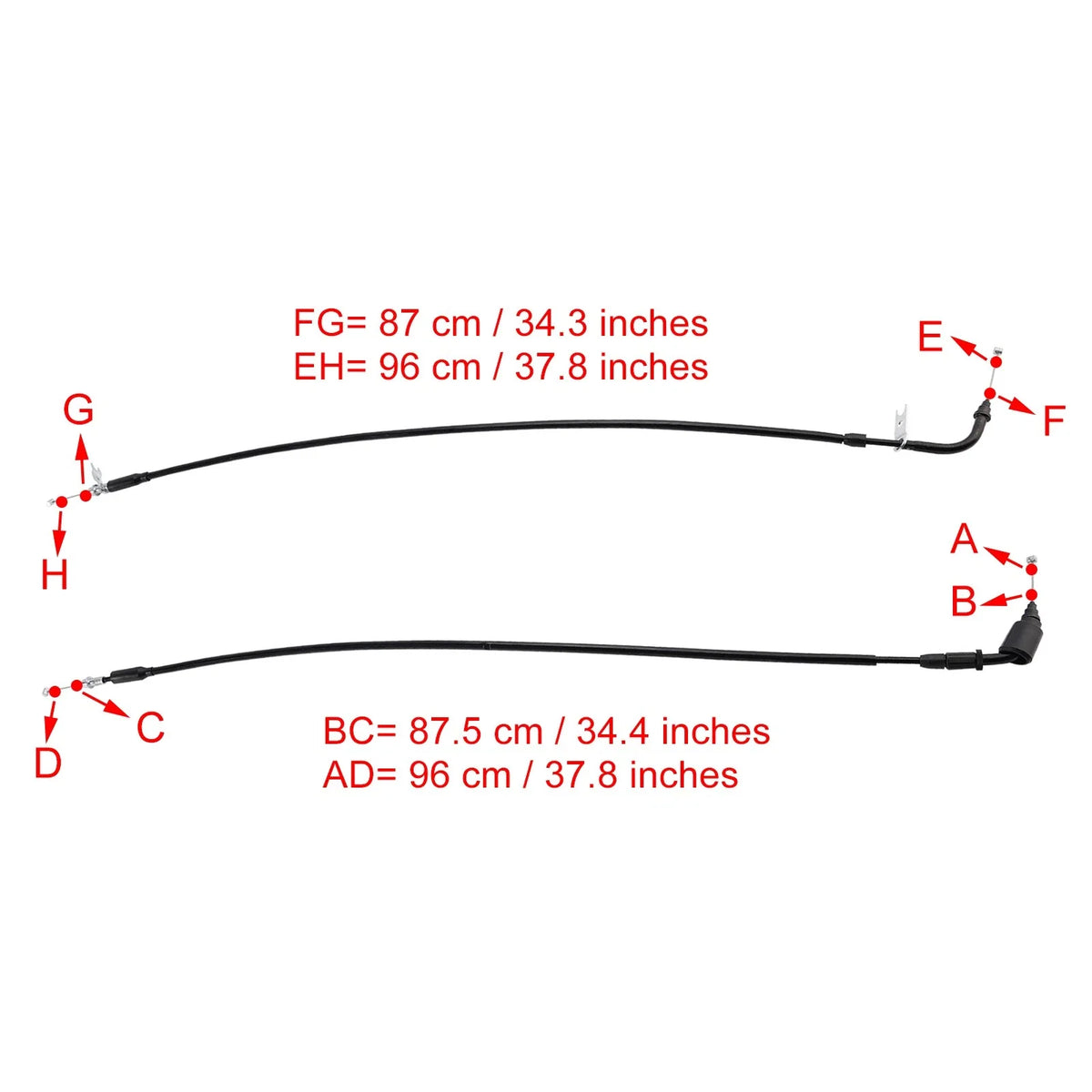 Throttle Cable Wire for Suzuki GSXR1000 (2017–2023) Black
