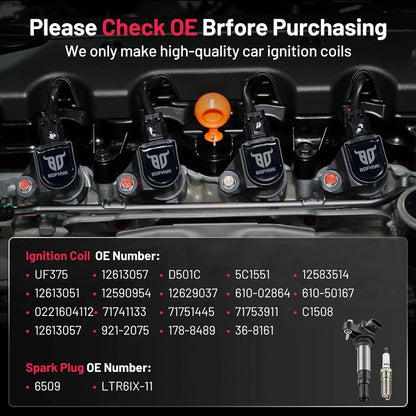 Spark Plug & Ignition Coils Pack UF375 for 2009 Chevy Traverse