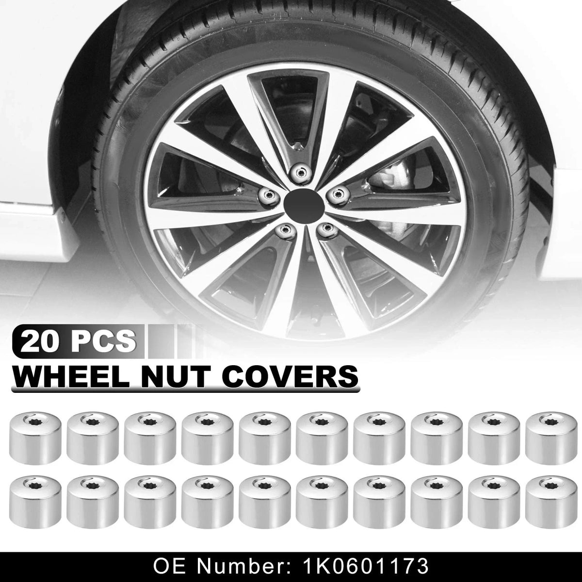 20pcs Wheel Lock Lug Nut Caps with Tool Set for Volkswagen 