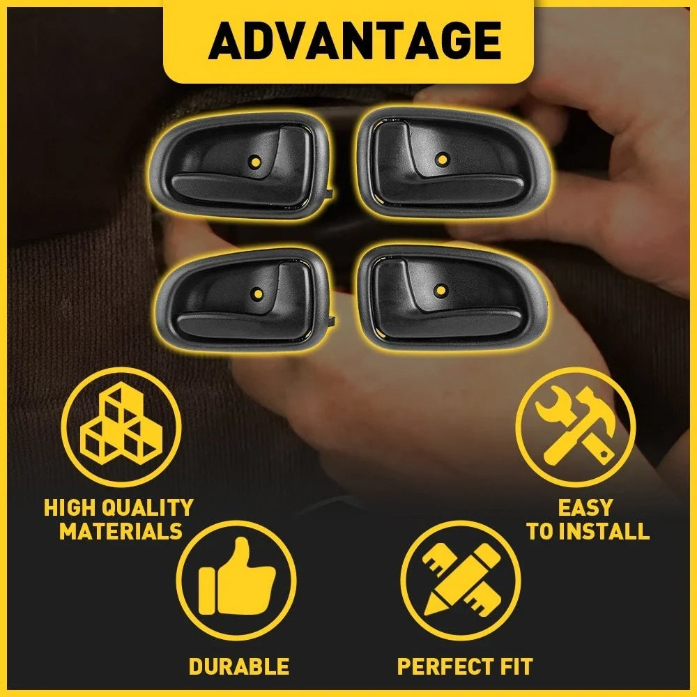 Set of 4 Interior Door Handles for 93-97 Toyota Corolla EV (Black)