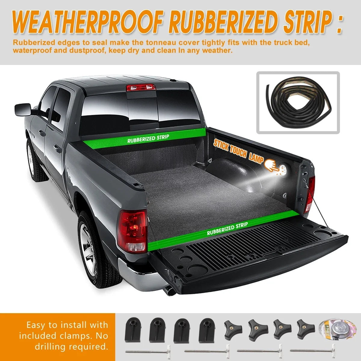 Vinyl Soft Top Tri-Fold Tonneau Cover for Jeep Gladiator (2020–2023)