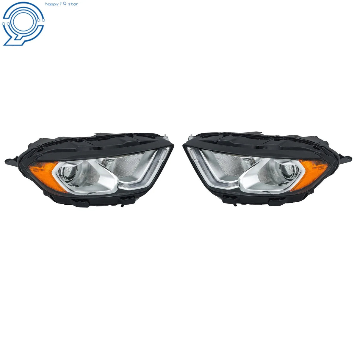 Halogen Headlight LED DRL Pair with Chrome Bezel for Ford EcoSport 2018–2023