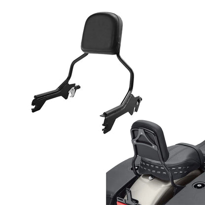 Black Sissy Bar Passenger Backrest Pad for Harley Fat Boy 2018-2025