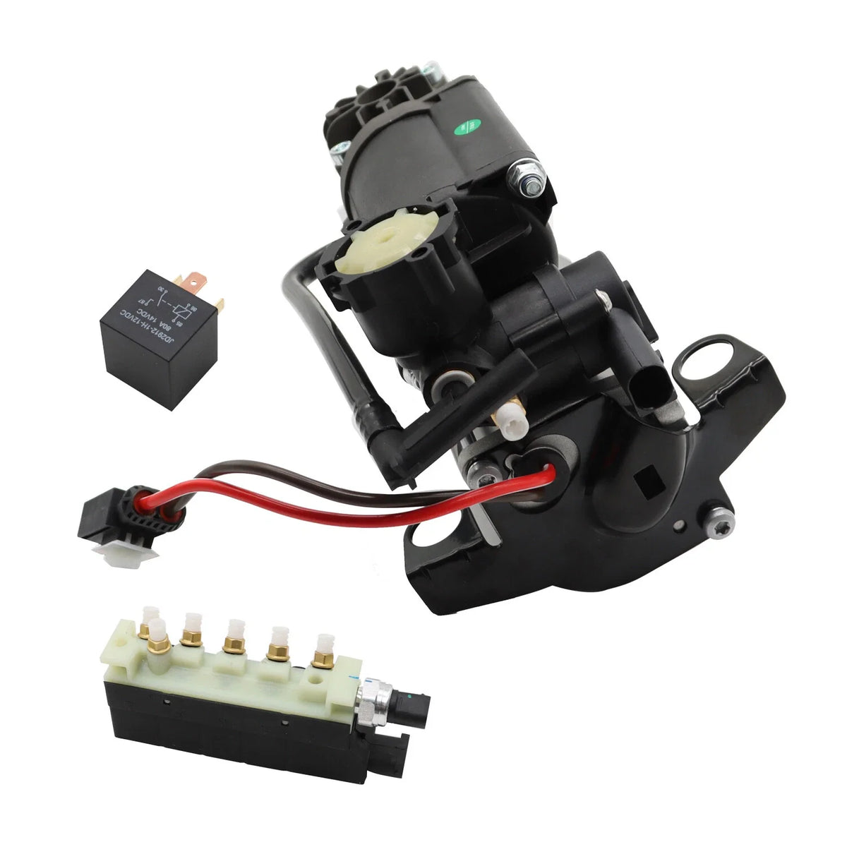 Air Suspension Pump + Relay & Valve Block Set for Mercedes W220 (1999-2006)
