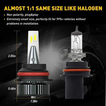 9007 HB5 LED Headlight Kit - AUXITO Conversion