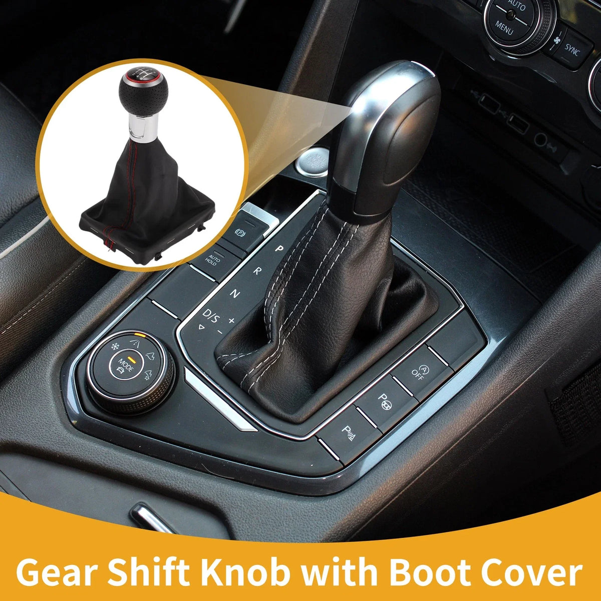 6 Speed Gear Shift Knob with Boot Dust Cover for Audi A3 (2010–2013)