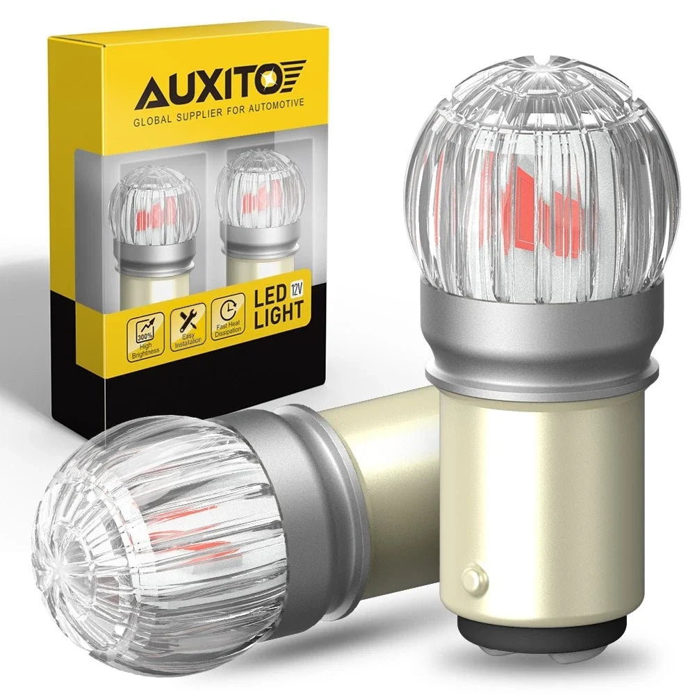 2-Pack 1157 LED Bright Red Tail Stop Brake Turn Signal Light Bulbs 2057 BAY15D