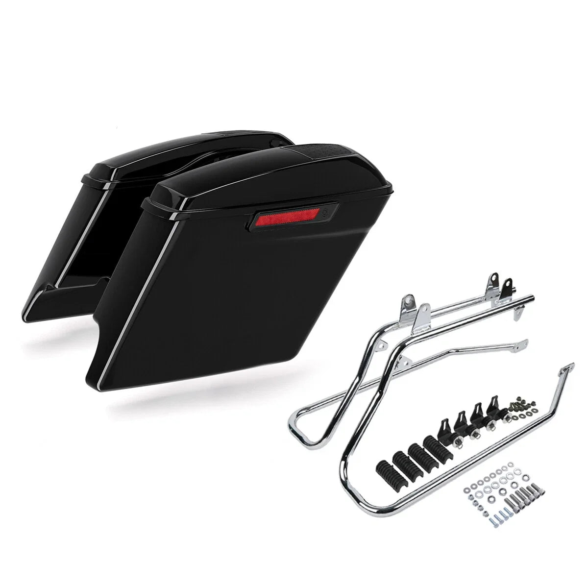 5" Stretched Saddlebags with Bracket for Harley Softail Fat Boy 1984-2017
