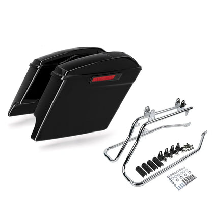 5" Stretched Saddlebags with Bracket for Harley Softail Fat Boy 1984-2017