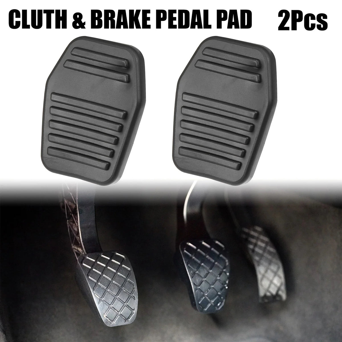 2X Anti-Slip Clutch Brake Pedal Covers for Ford Focus (1998–2005) Black