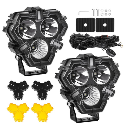 5 Inch Offroad LED Pod Lights (Amber/White) Set