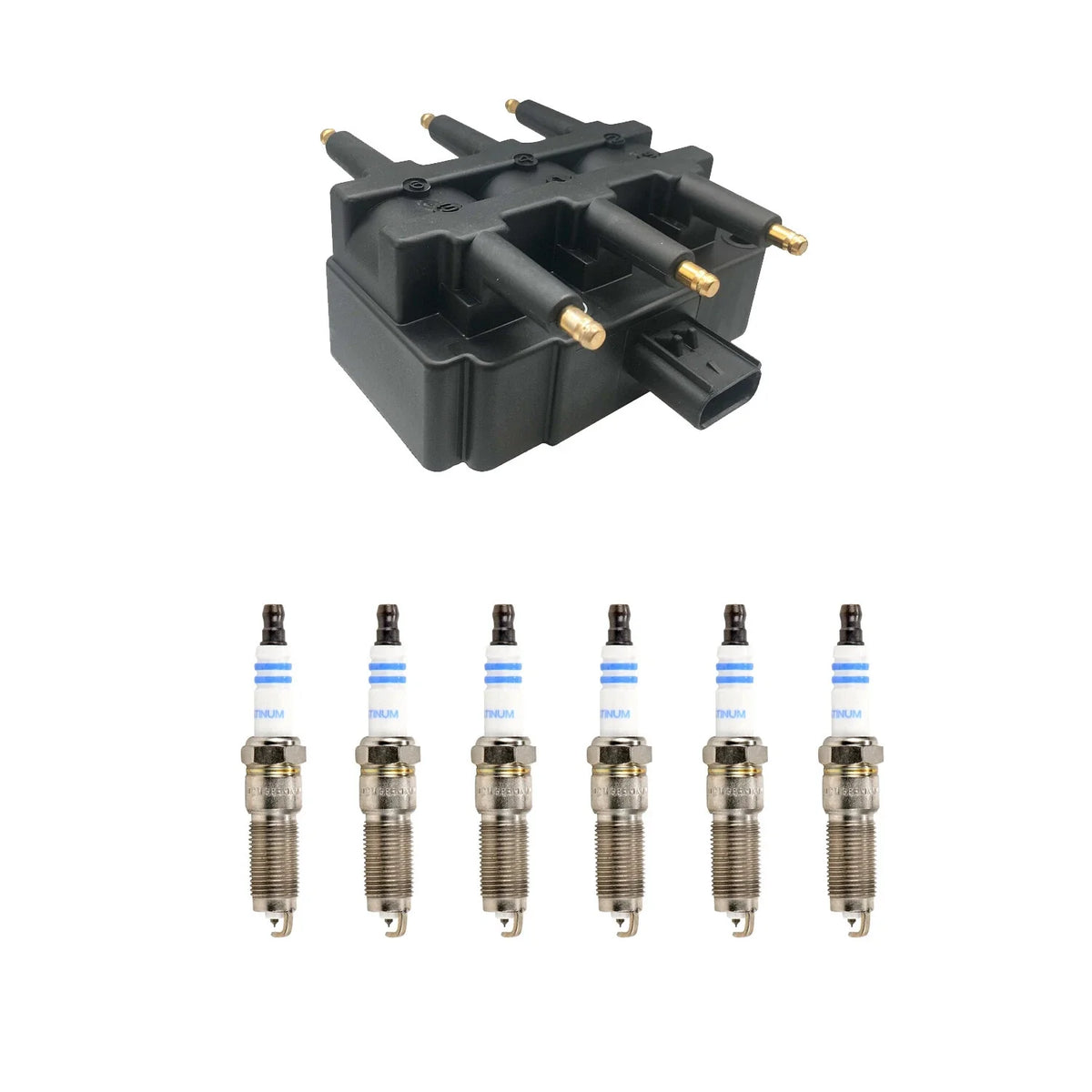 Set of 6 Hitachi Ignition Coils & Bosch Platinum Spark Plugs for Pacifica Caravan