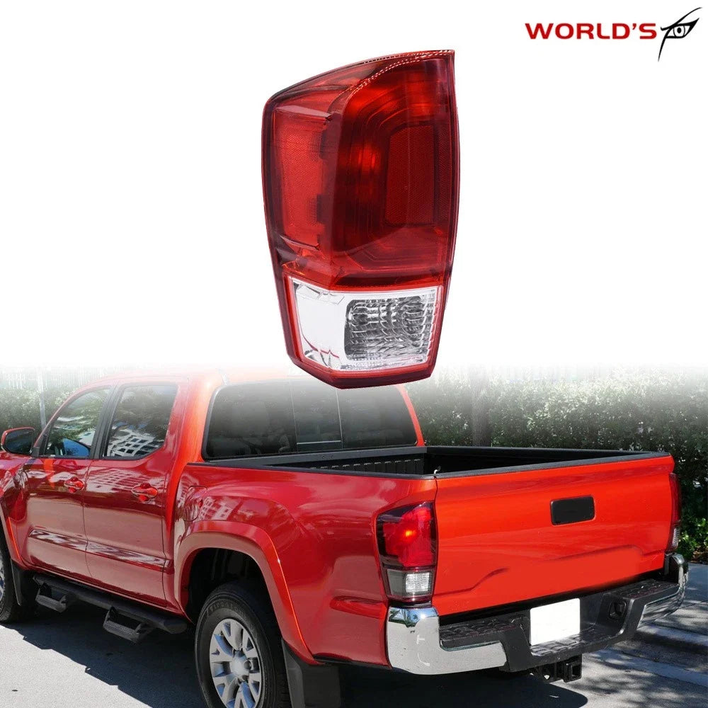 Left Side Rear Tail Light for Toyota Tacoma (2016–2019) Red/Clear Halogen
