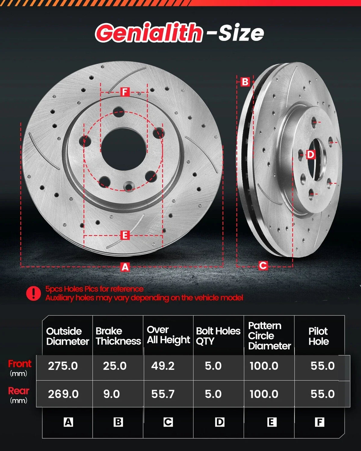 Disc Rotors and Brake Pads Set for Scion TC 2005-2010 Front & Rear