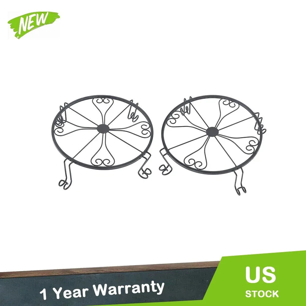 2X Round Wrought Iron Plant Stand for Flower Planters