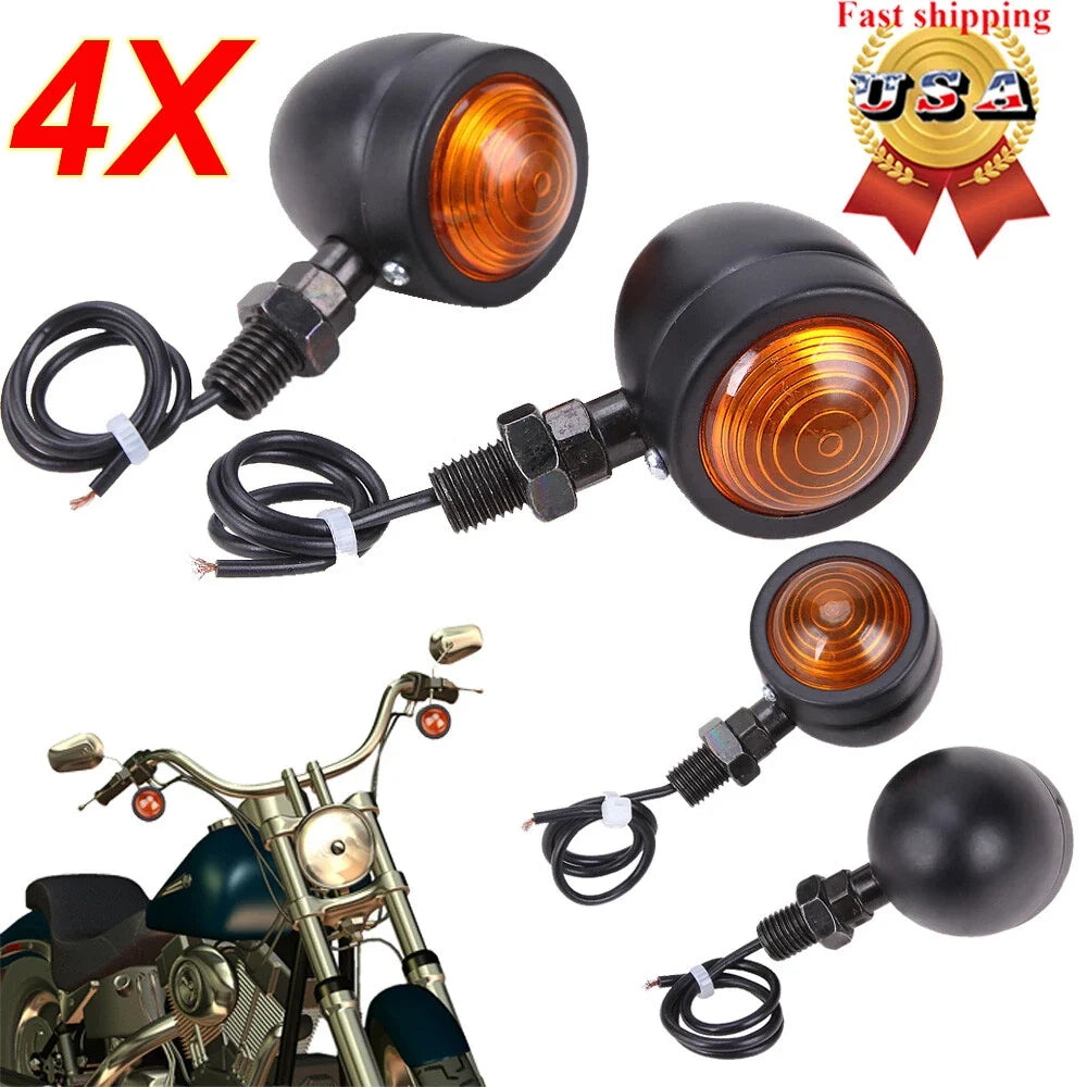 4X Bullet Turn Signal Tail Lights Set for Harley Bobber Cafe Racer