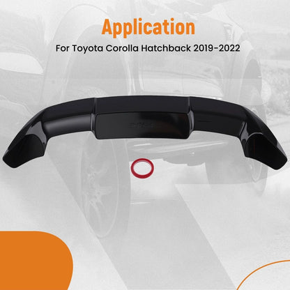 Rear Spoiler Wing ABS Black for Corolla Hatchback 2019-2022