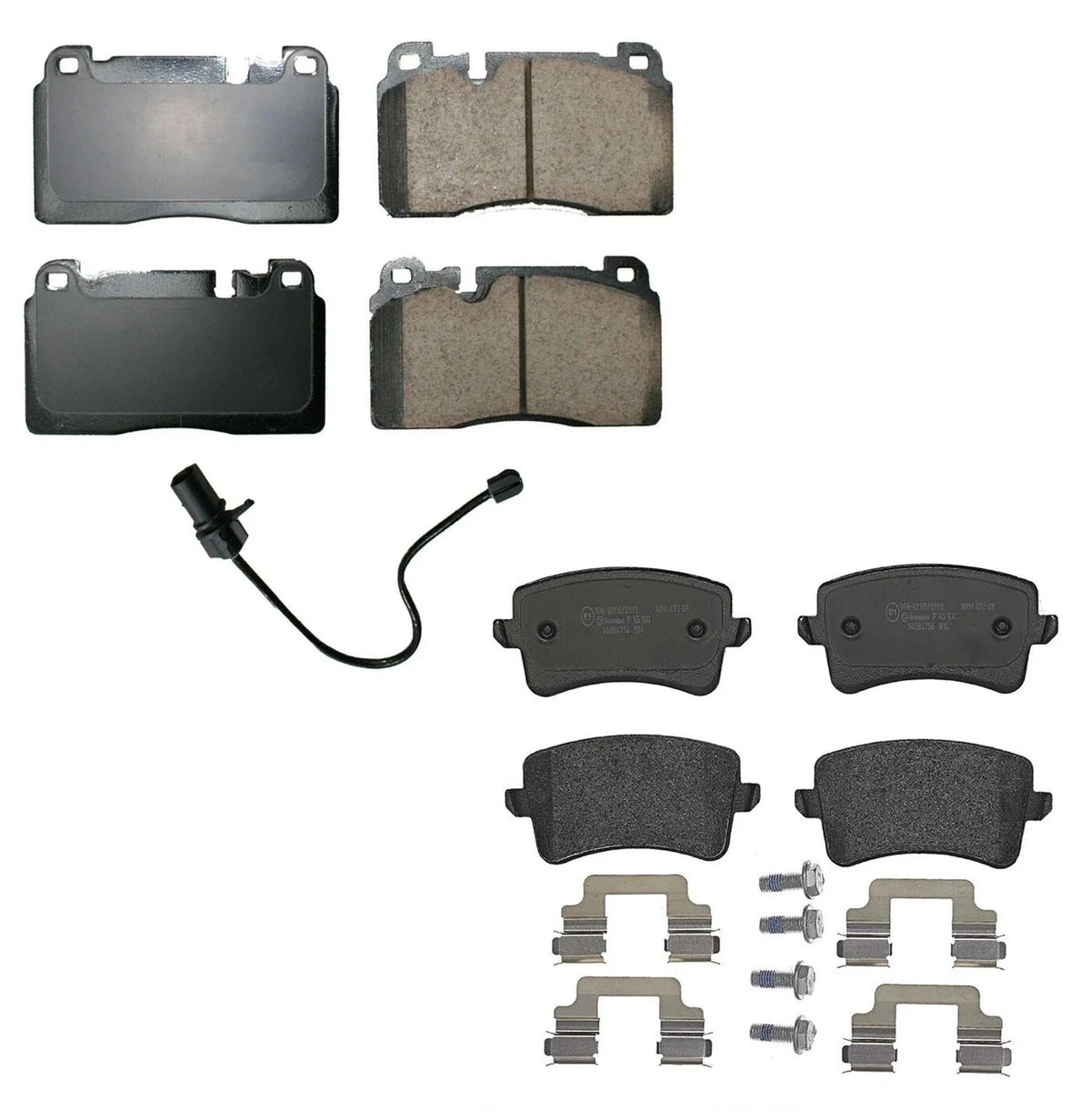 Set of 4 Akebono Euro Ceramic Brake Pads Sensors for Audi Q5 (2014–2016)