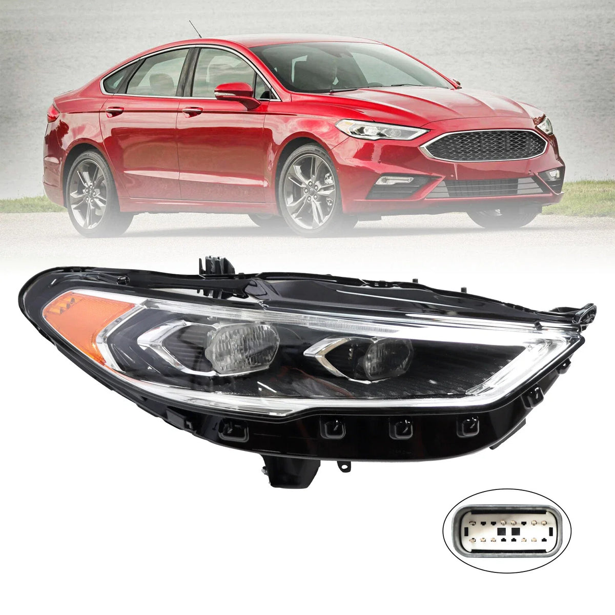Full LED Projector Headlight for Ford Fusion (2017–2020) - Passenger