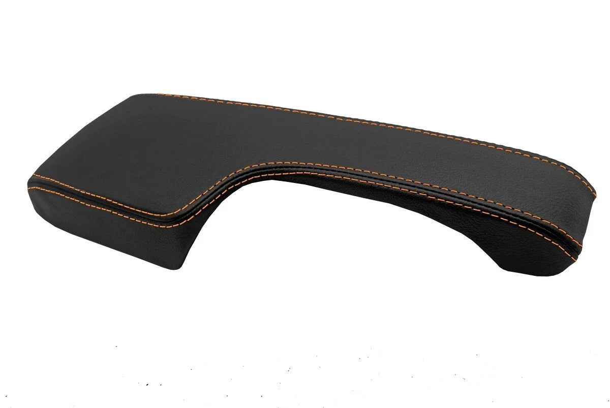 Leather Synthetic Console Armrest Cover for Honda Civic (2001–2005) Orange Stitch