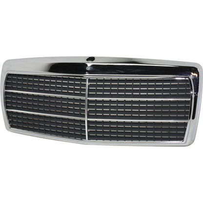 Grille for Mercedes Benz 190E 1984–1993, 190D Chrome Shell w/ Primed Insert