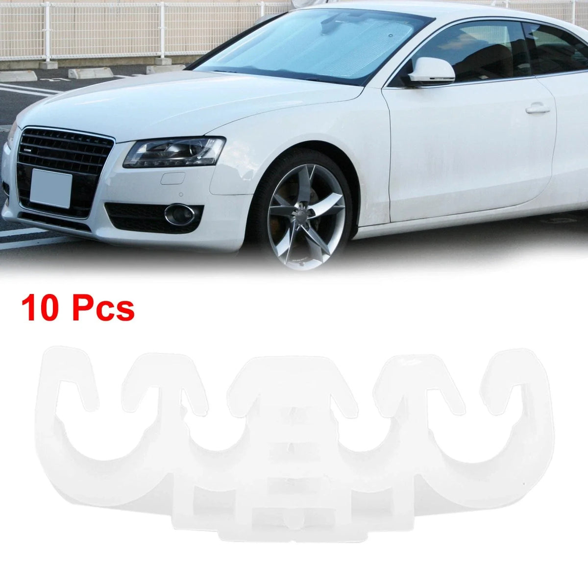 10pcs 50x16.5mm Plastic 4 Way Petrol Line Hose Retaining Clip for Volkswagen