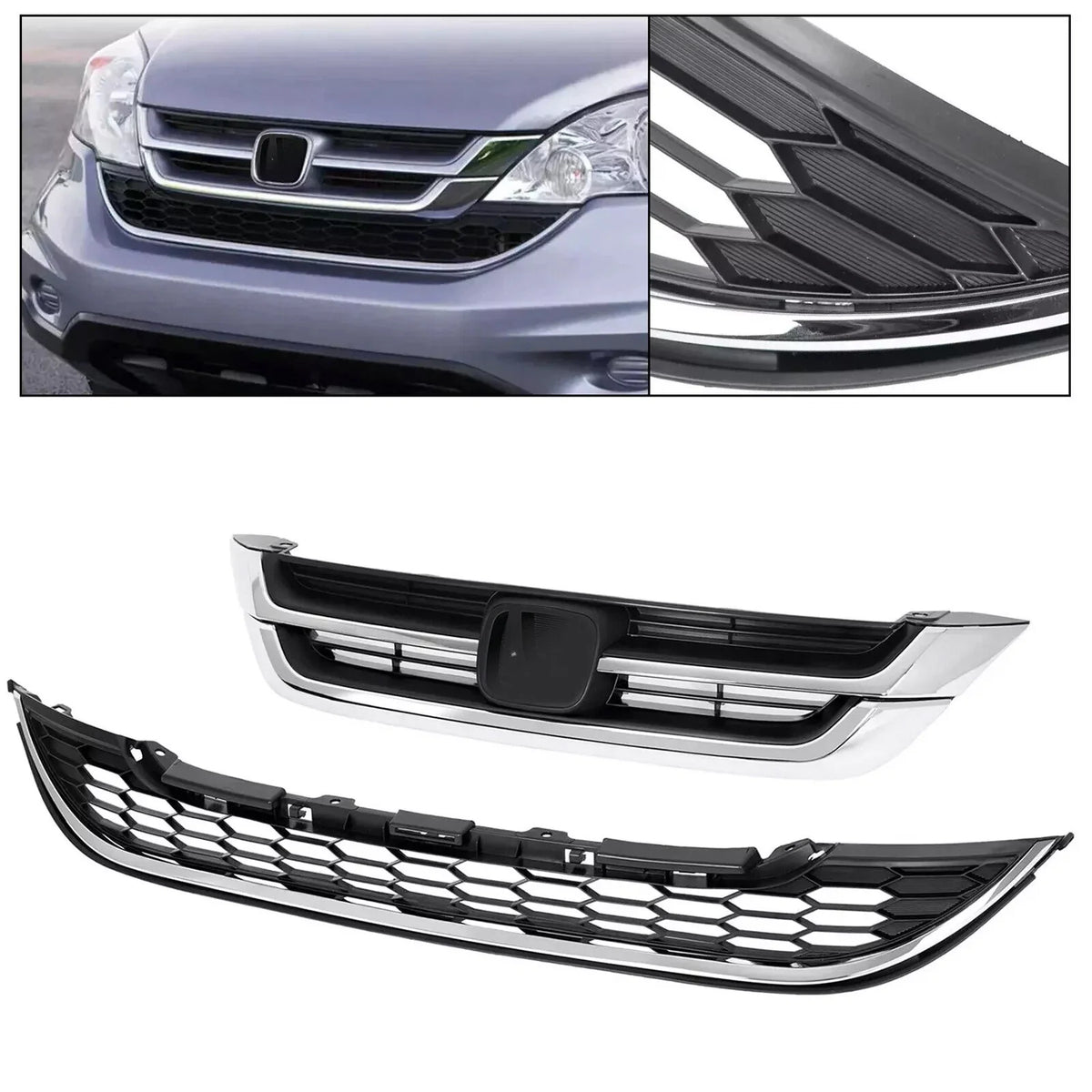 Chrome Upper Grille Mesh for 2010-2011 Honda CR-V