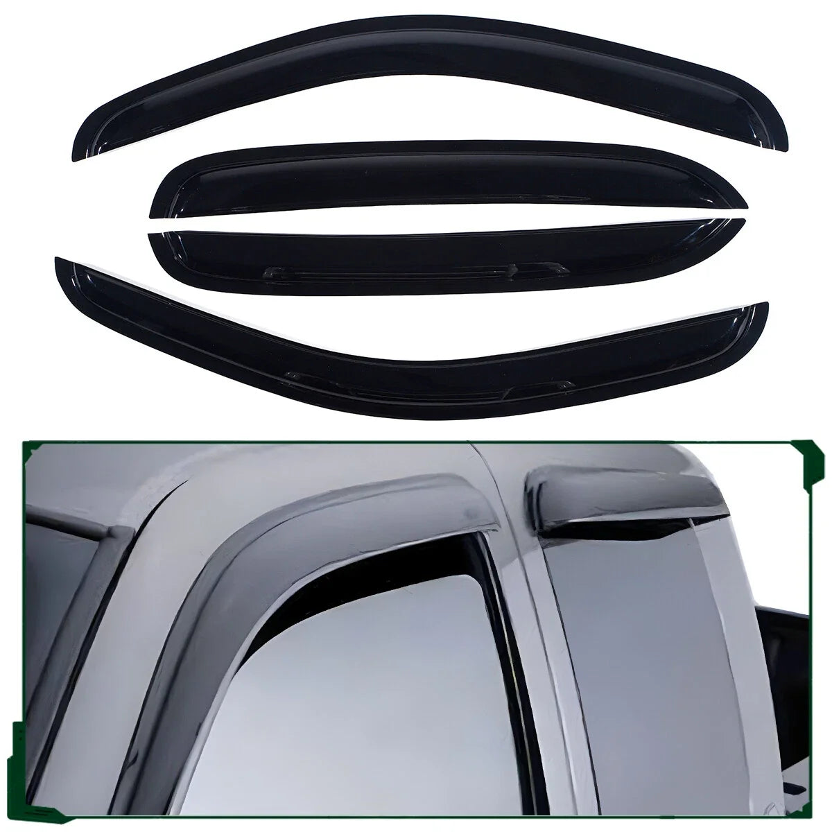 4-Piece Window Visors for 2007-2014 Chevy Silverado 1500 Crew Cab