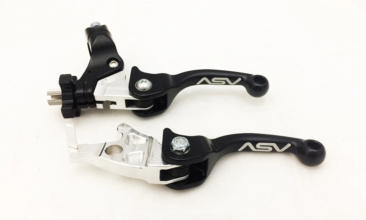 Pair of ASV F3 Shorty Black Front Brake Clutch Levers for Kawasaki KFX 400 (2003–2006)