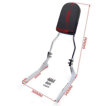 Chrome Flame Sissy Bar Backrest Pad for Suzuki Boulevard C90/VL1500