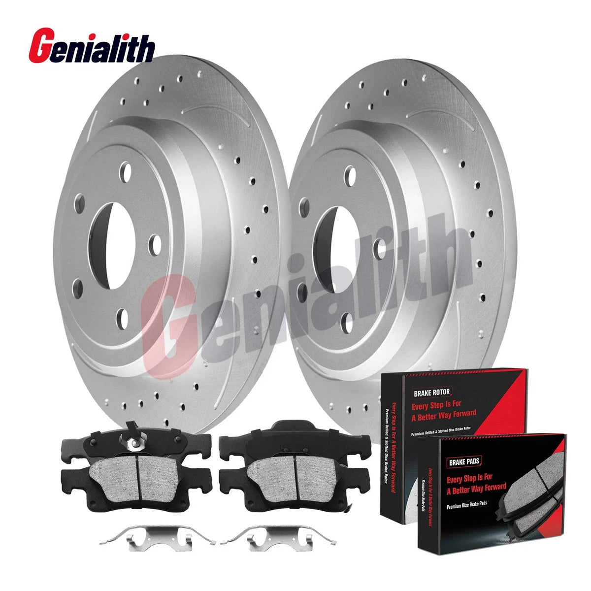 Brake Pads & Rear Drilled Rotors for 2011-2020 Dodge Durango, Grand Cherokee