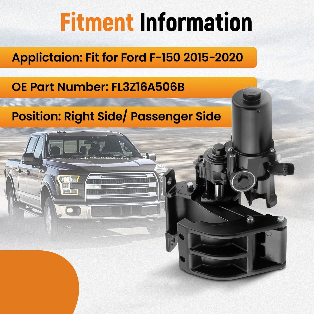 2015-2020 Ford F-150 Right Side Running Board Motor with Bracket FL3Z-16A506-B