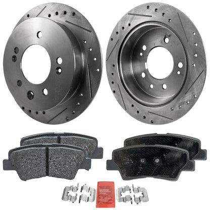 2010 Hyundai Elantra Rear Brake Disc Rotors with Pads Kit