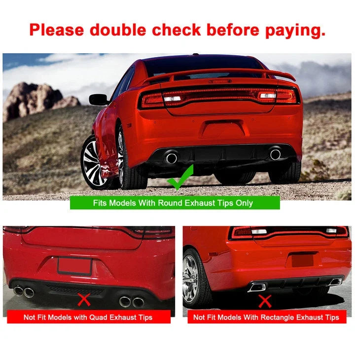 Matte Rear Bumper Lip Diffuser for Dodge Charger SRT V2 (2012–2014)