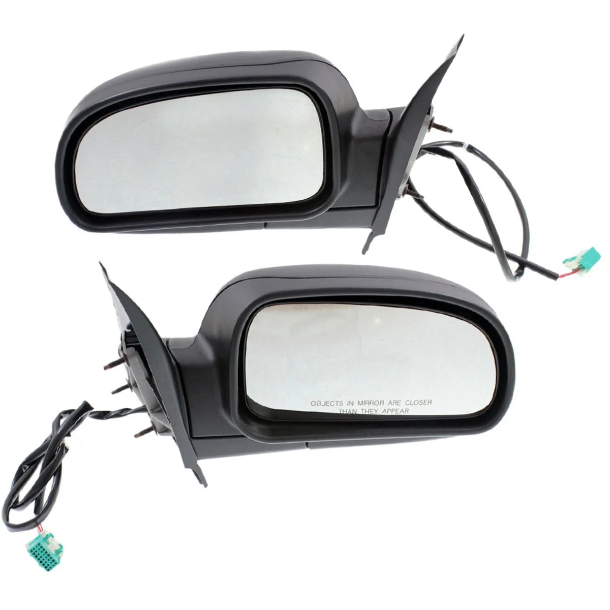 Set of 2 Power Mirrors - Manual Folding for GMC Envoy 2006–2009, Textured Black