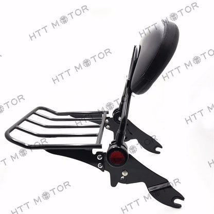 Luggage Rack with Adjustable Sissy Bar Backrest for Harley 2009-2023