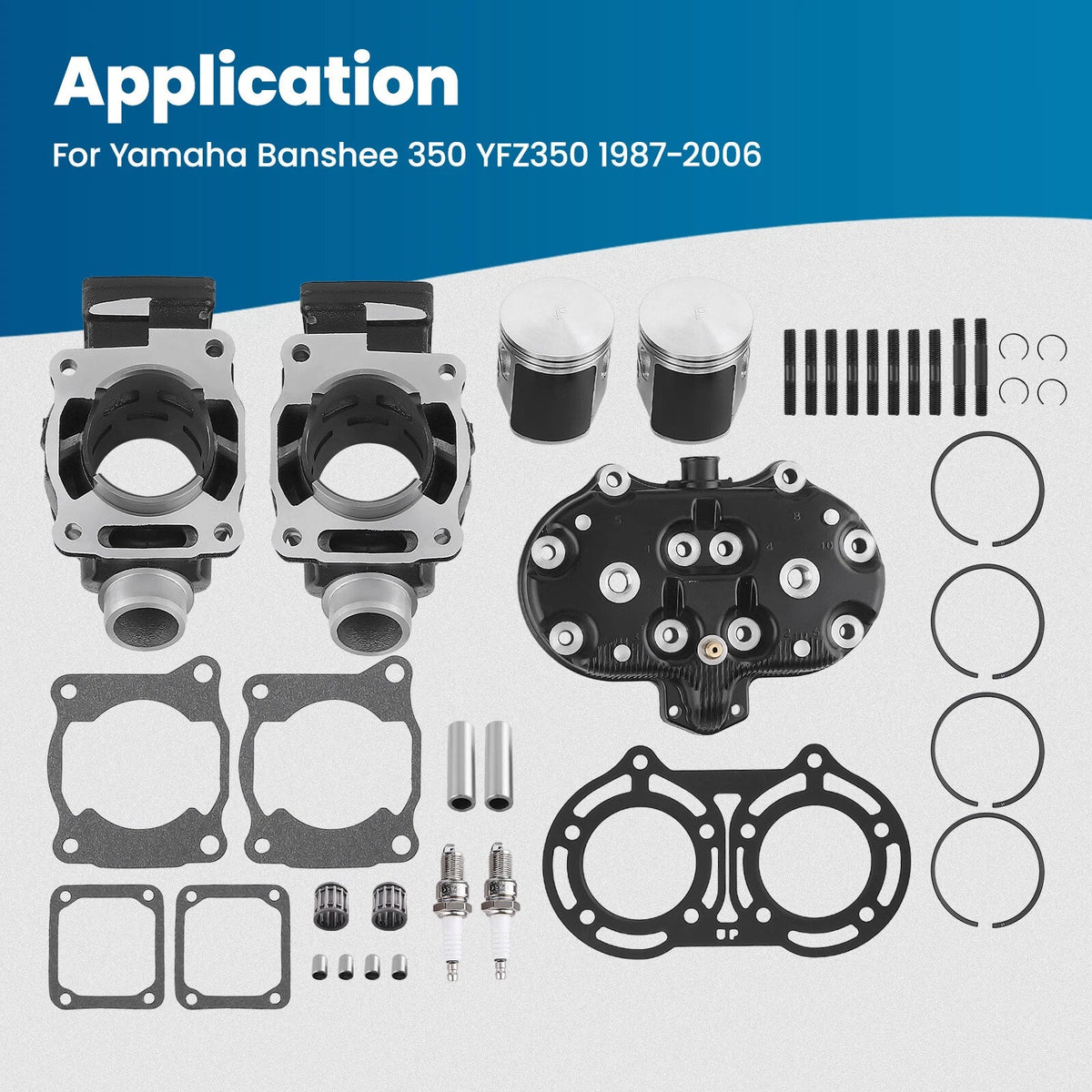 Top End Kit for Yamaha Banshee 350 (1987–2006) - Cylinder Head, Piston, Gasket