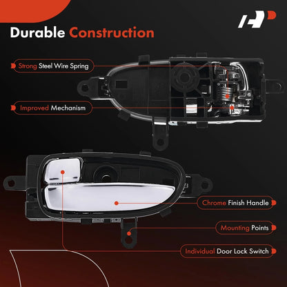 Left Chrome Interior Door Handle for Altima Maxima Nissan 2007–2020