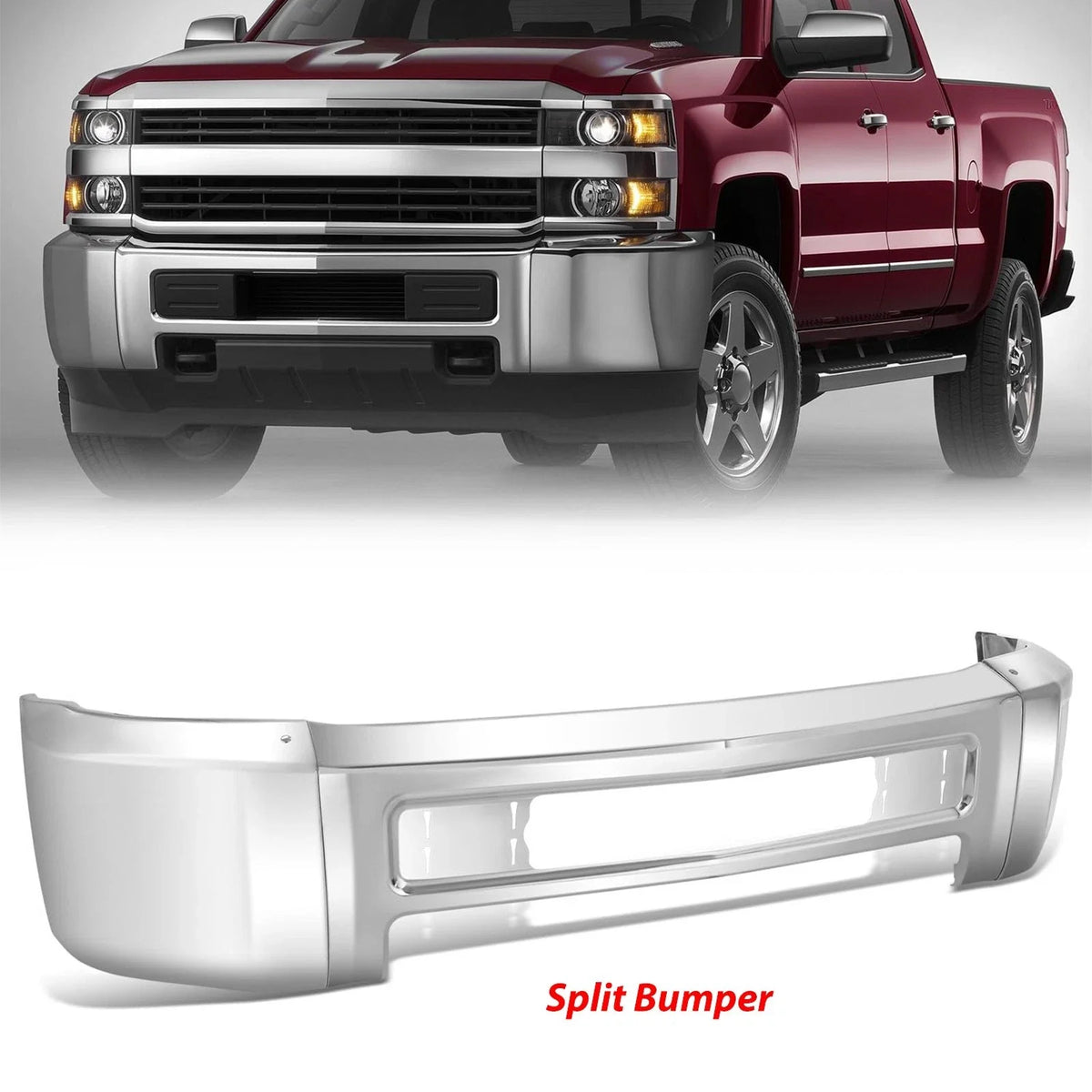 Chrome Front Bumper for Chevy Silverado 2500 3500 (2015–2019)