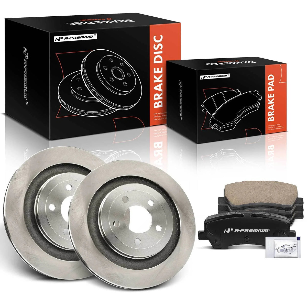 Rear Disc Brake Rotors & Ceramic Pads for Ford Mustang (2015–2021)