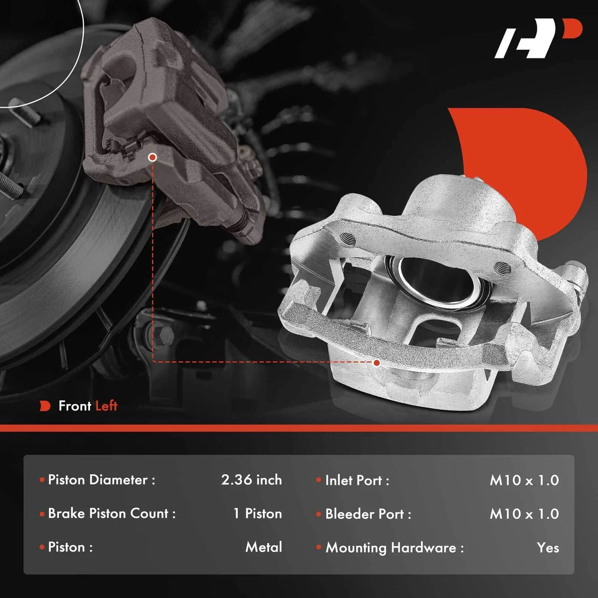 Front Left Brake Caliper with Bracket for Pickup D21 Nissan 1986-1997