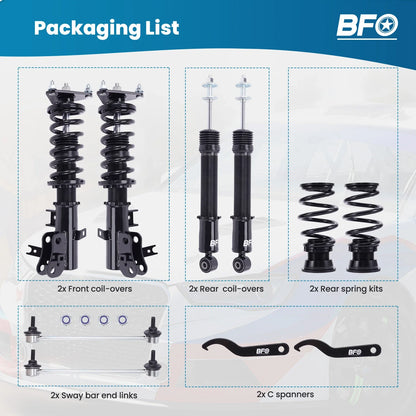 BFO Adjustable Coilover Suspension Kit for Honda Civic (2012–2015)