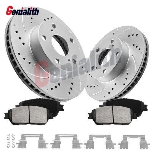 Front Drilled Slotted Rotor & Ceramic Pads for Toyota Tacoma (2005–2015)