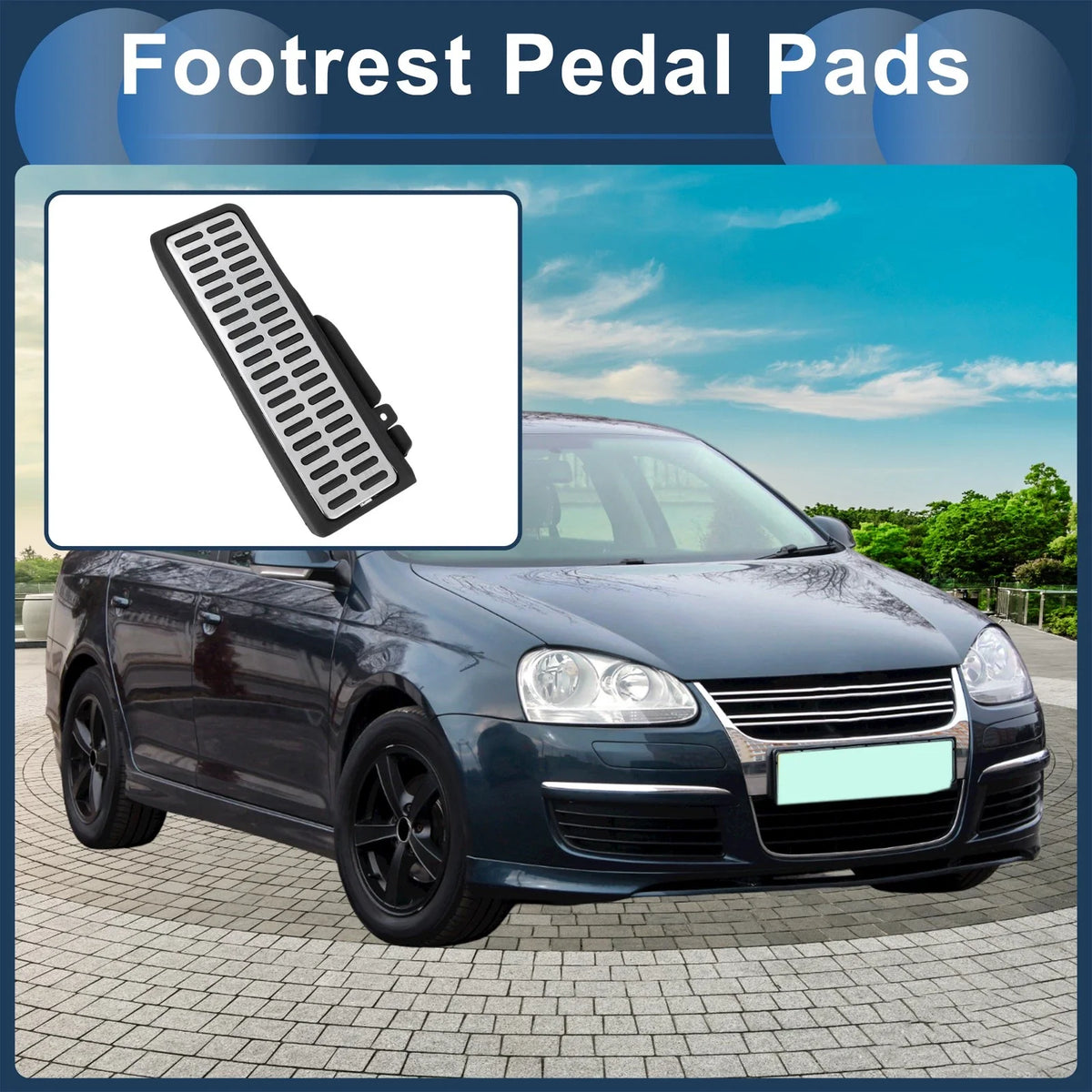 1 Pc Footrest Pedal Cover for Volkswagen Jetta  Silver Tone