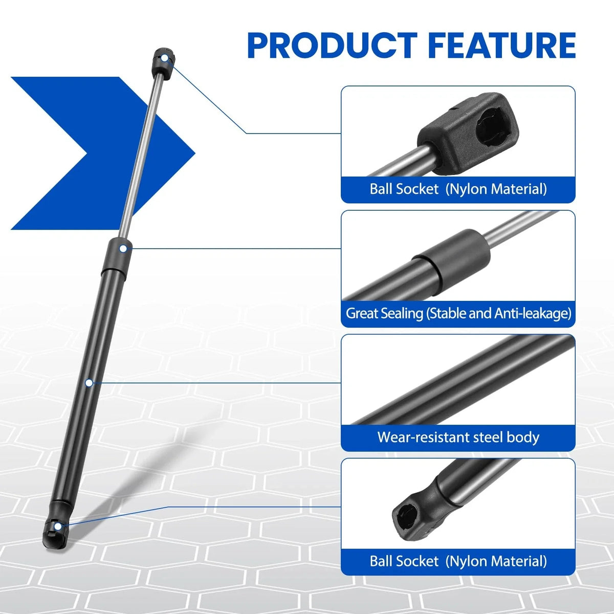 Shock Struts Lift Supports Set of 2 for Hyundai Accent 2012-2017